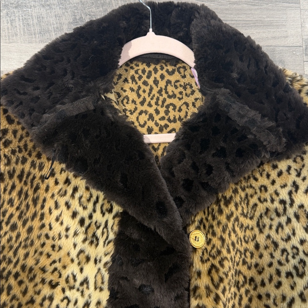 Leopard Print Faux Fur Vintage Coat - Picture 4 of 10